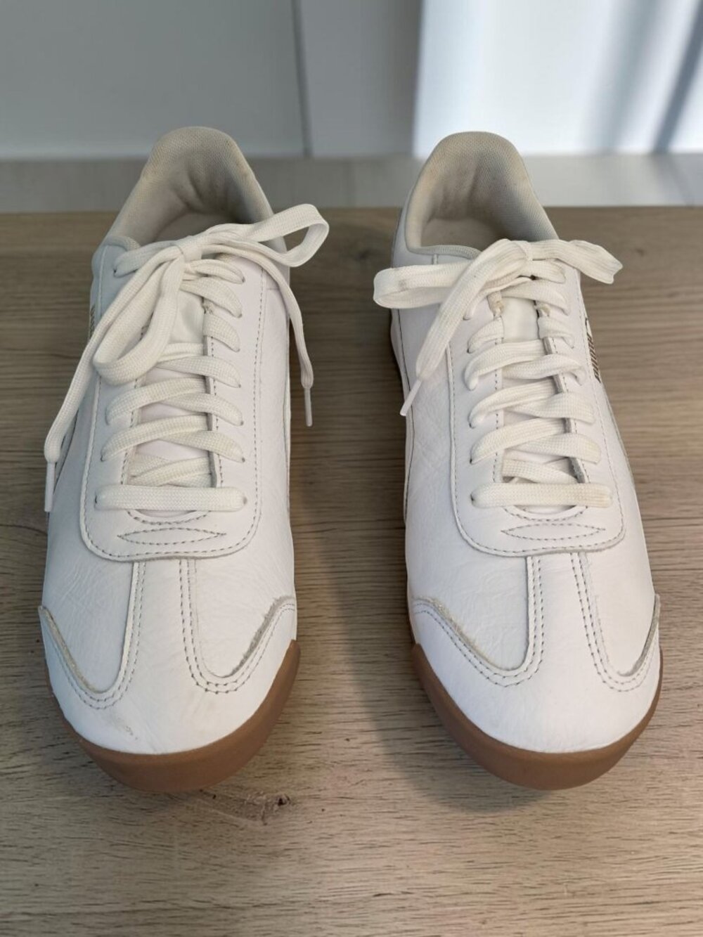 PUMA Roma Classic White Team Gold Gum Sole Men's Sneakers 366408-01 Size 12